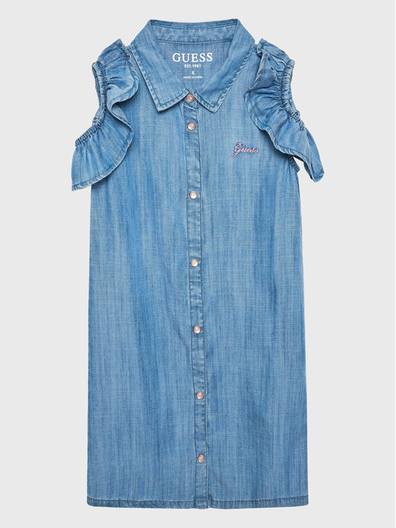 Guess Guess Džinsinė suknelė K3GK18 D3X30 Mėlyna Regular Fit
