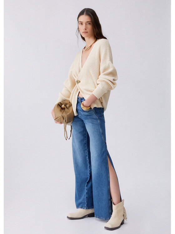 Liu Jo Liu Jo Cardigan CA6194MS042P9572 Bianco Loose Fit