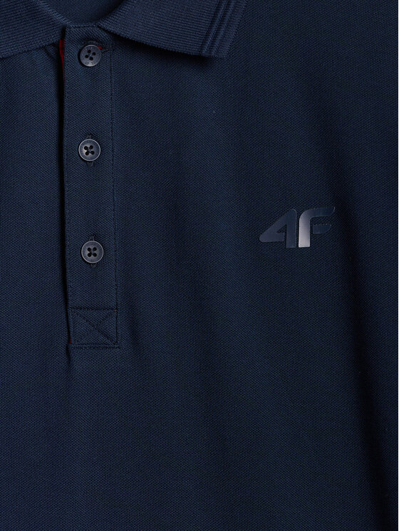 4F 4F Polo ESSENTIAL 3 Granatowy Regular Fit