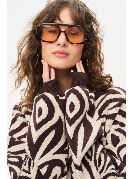 blue shadow blue shadow Sweter Pegy Brązowy Regular Fit