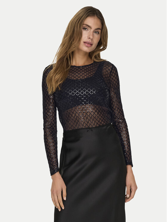 JDY Blúzka Hubby 15336986 Čierna Regular Fit