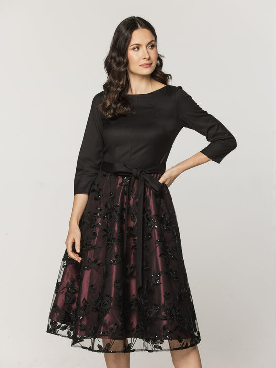 Willsoor Willsoor Sukienka wieczorowa 67922 Czarny A-Line Fit