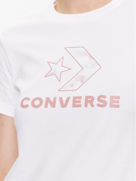 Converse Converse Póló Floral Star Chevron 10024538-A01 Fehér Slim Fit