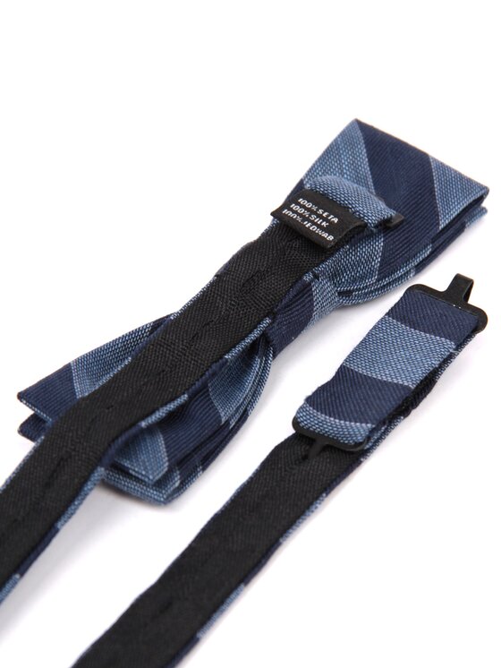 ELSNER ELSNER Mucha BATWING STRAIGHT SLIM Z JEDWABNEGO ŻAKARDU A6260 Granatowy