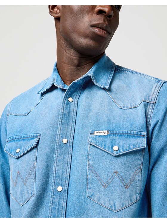 Wrangler Wrangler Camicia WESTERN SHIRT Blu Regular Fit