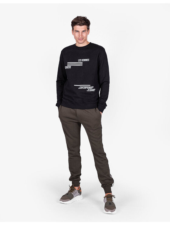 Les Hommes Les Hommes Μπλούζα LJH202-757P | Sweatshirt Μαύρο Regular Fit