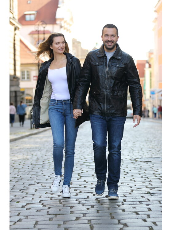 David Ryan David Ryan Kurtka skórzana KING Czarny Regular Fit