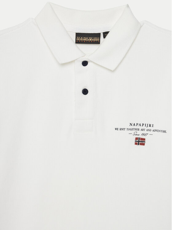 Napapijri Napapijri Тениска с яка и копчета Elbas 5 NP0A4G4N0021 M Бял Regular Fit