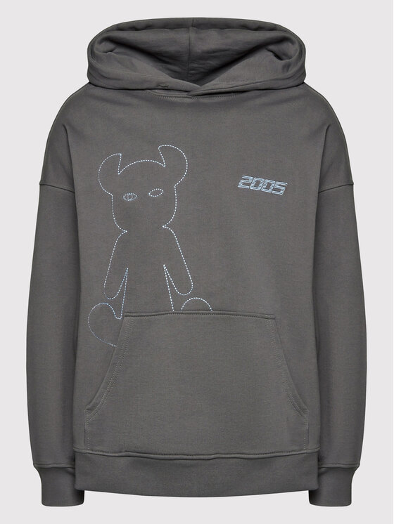 2005 2005 Mikina Unisex Horned Šedá Regular Fit