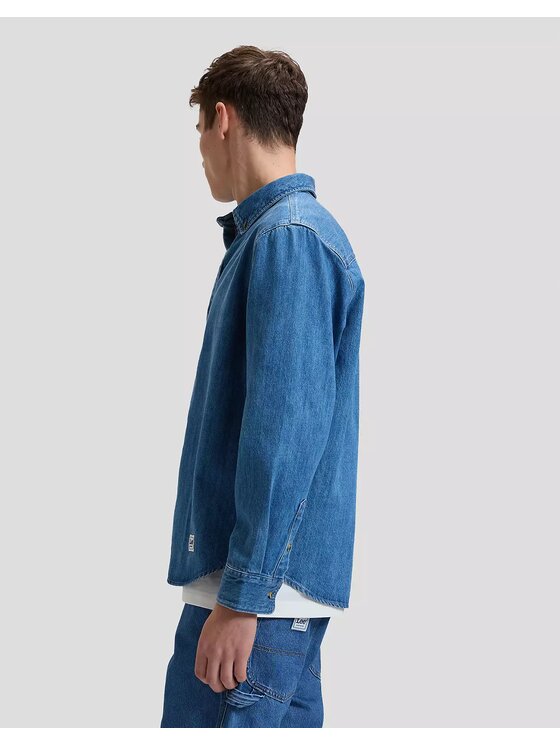 Lee Lee Koszula CLEAN WW BUTTON DOWN Niebieski Relaxed Fit