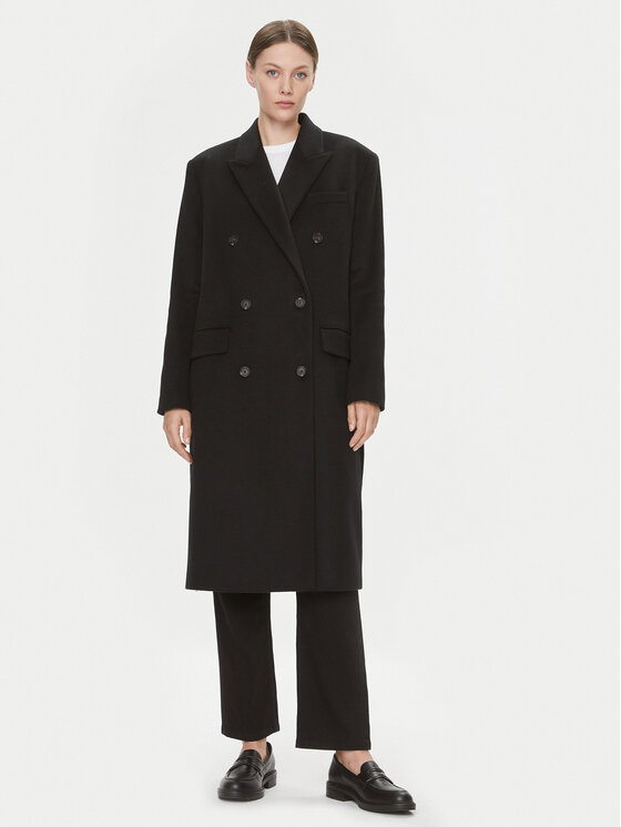 Calvin Klein Palton de lână K20K205935 Negru Regular Fit