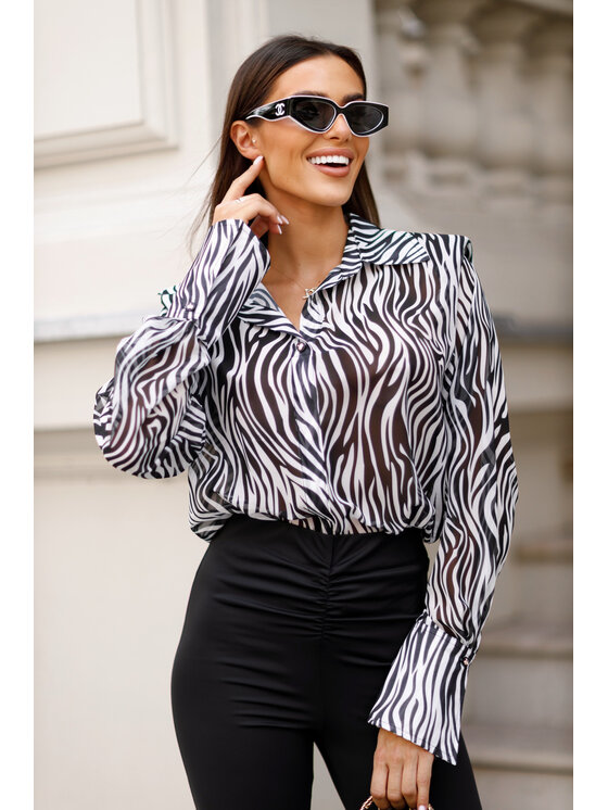 LilaLou LilaLou Koszula Camilla Czarny Regular Fit
