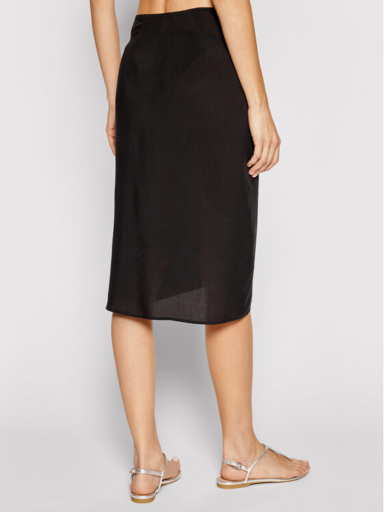 Calvin Klein Swimwear Calvin Klein Swimwear Fustă midi KW0KW01353 Negru Regular Fit