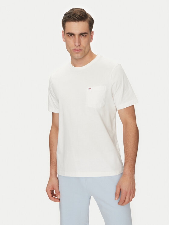 Tommy Hilfiger T-Shirt Essential Solid Pocket Tee MW0MW37283 Λευκό Regular Fit