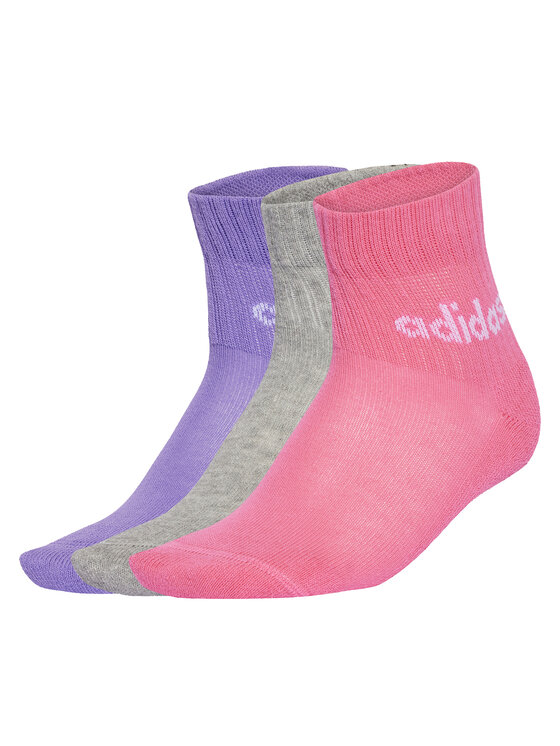 Set de 3 perechi de șosete medii pentru copii adidas Kids Lin Ank 5P JF8541 Colorat