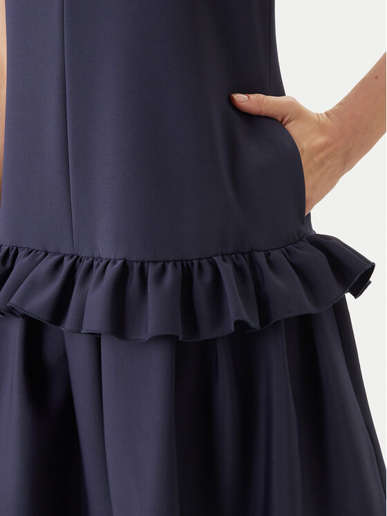 Victoria Victoria Beckham Victoria Victoria Beckham Φόρεμα καθημερινό Stretch Faille 2221WDR002556C Σκούρο μπλε Relaxed Fit