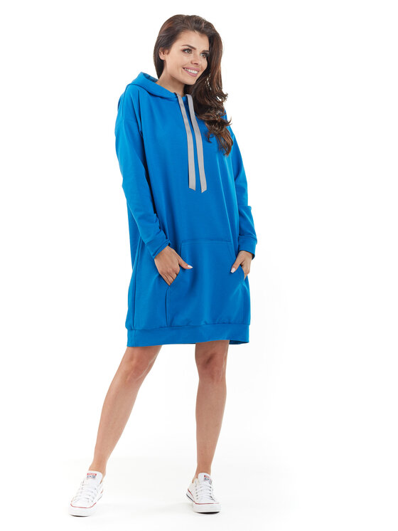 Awama Awama Vestito di maglia A212 Blu Basic Fit