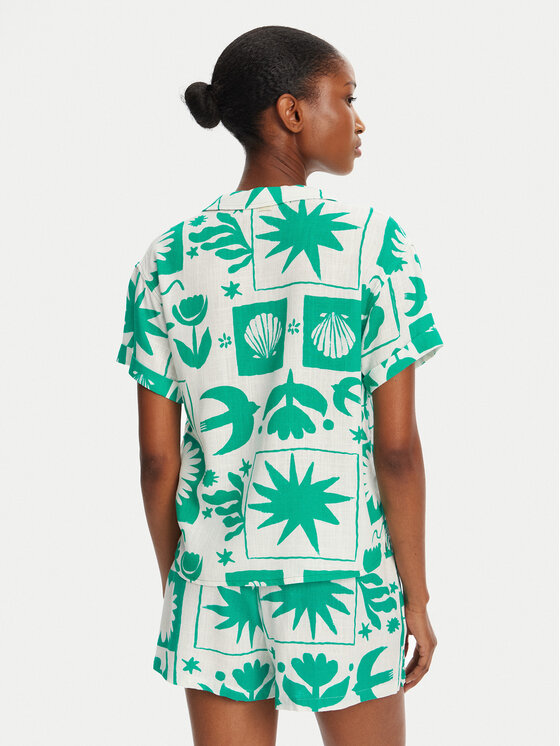 Banana Moon Banana Moon Koszula Taylor Shellpat MHW67 Zielony Loose Fit