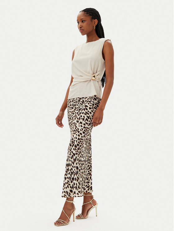 Kontatto Kontatto Spódnica maxi B3008C Beżowy Slim Fit