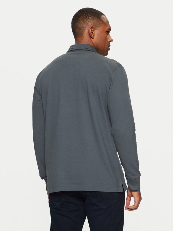 Tom Tailor Tom Tailor Тениска с яка и копчета 1043998 Сив Regular Fit
