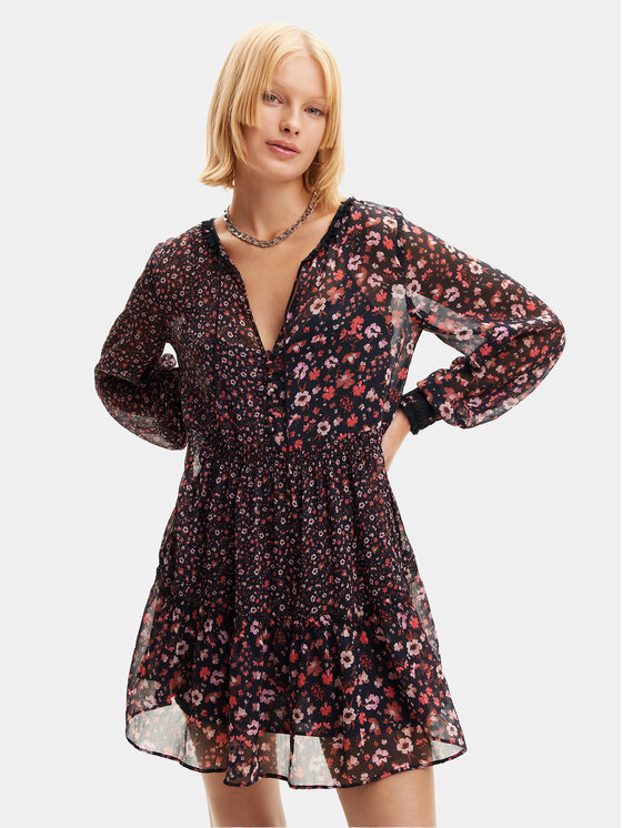 Desigual Desigual Letní šaty Doque 24SWVW20 Černá Regular Fit