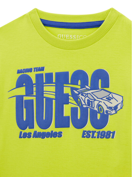 Guess Guess T-Shirt N6RI00 K8HM4 Zielony Regular Fit
