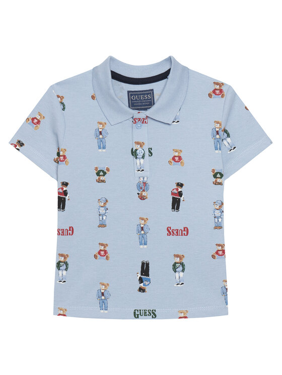 Guess Guess Polo N6RP01 KBV51 Gaiši zils Regular Fit