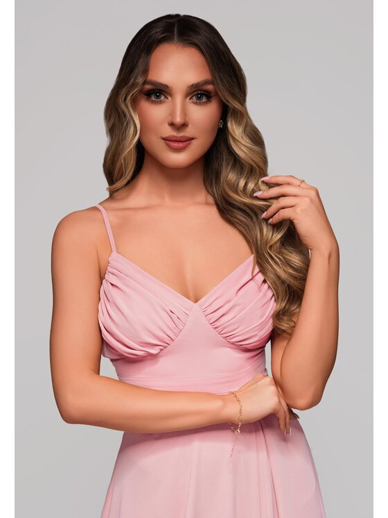 Ombre Ombre Sukienka wieczorowa LA-OM-DLR118 Różowy Regular Fit