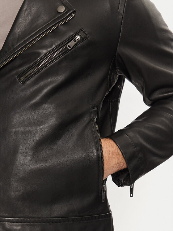 BOSS BOSS Kožená bunda Jolush 50530258 Černá Regular Fit