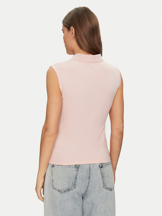 Guess Jeans Guess Jeans Тениска с яка и копчета W5GP24 KCYR1 Бежов Regular Fit