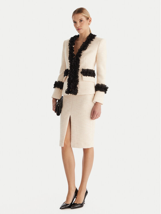 Babylon Babylon Švarkas S00750 Écru Regular Fit