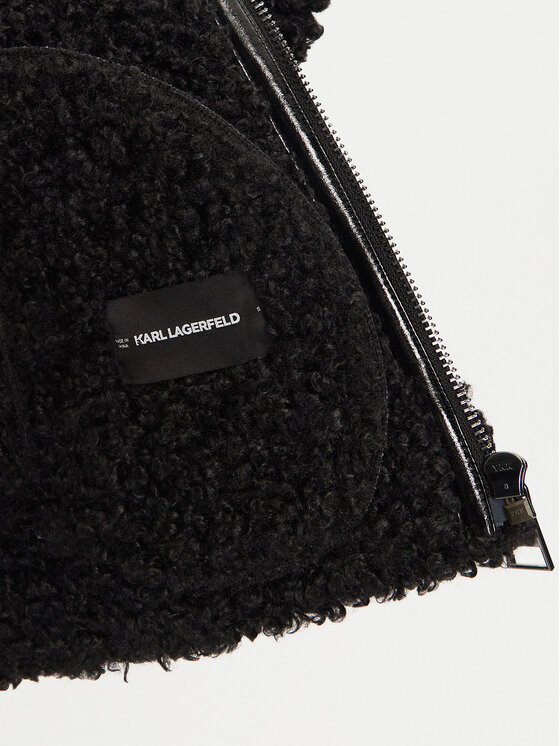 KARL LAGERFELD KARL LAGERFELD Ādas imitācijas jaka 246W1507 Melns Regular Fit