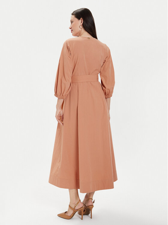 TWINSET TWINSET Srajčna obleka 241TT2051 Oranžna Loose Fit