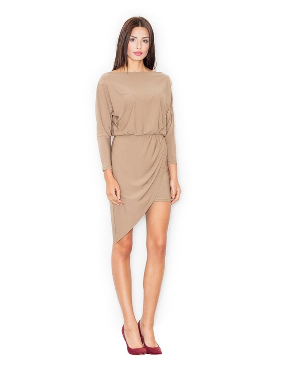 FIGL FIGL Sukienka M475 Beżowy Regular Fit