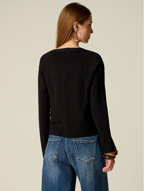 Oltre Oltre Sweter M310J005564N033 Czarny Regular Fit