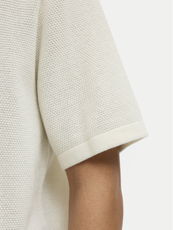 Jack&Jones Jack&Jones Тениска с яка и копчета Orion 12268226 Екрю Relaxed Fit