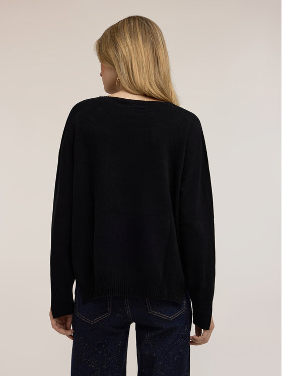 Motivi Motivi Sweter M343E002402N033 Czarny Over Fit