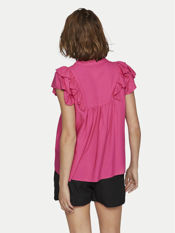Vila Vila Μπλουζάκι Visia 14097358 Ροζ Regular Fit