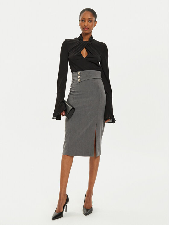 Rinascimento Rinascimento Midi svārki CFC0119972003 Pelēks Slim Fit