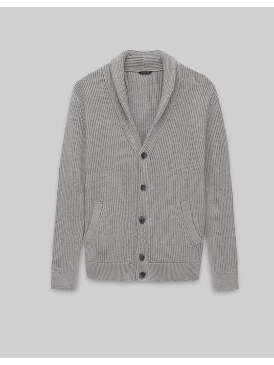 Borgio Borgio Kardigan magnano_sz Szary Regular Fit