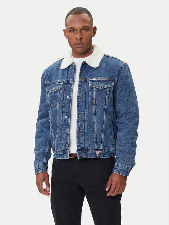 Guess Jeans Guess Jeans Farmer kabát M4BN44 D5EJ1 Sötétkék Regular Fit