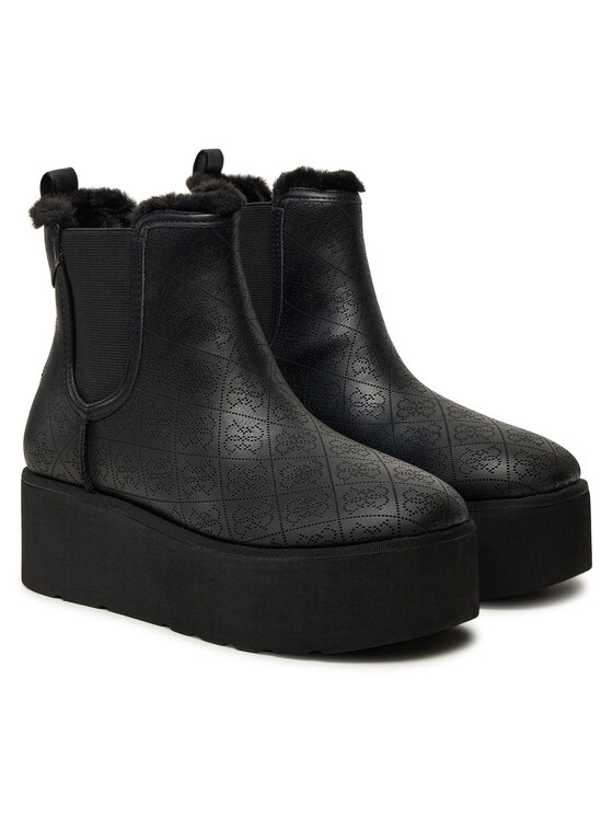 Guess Guess Členková obuv Jilaine FLFJIL FAL10 Čierna