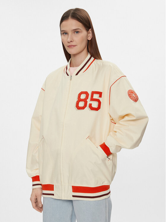 Tommy Hilfiger Tommy Hilfiger Bunda bomber Baseball WW0WW40477 Béžová Oversize