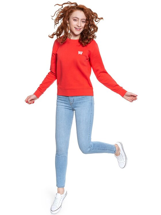 Wrangler Wrangler Felpa CREW SWEAT Rosso Regular Fit