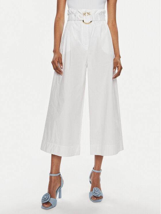 PINKO Pinko Παντελόνα Poseidone 103006 A1N3 Λευκό Relaxed Fit
