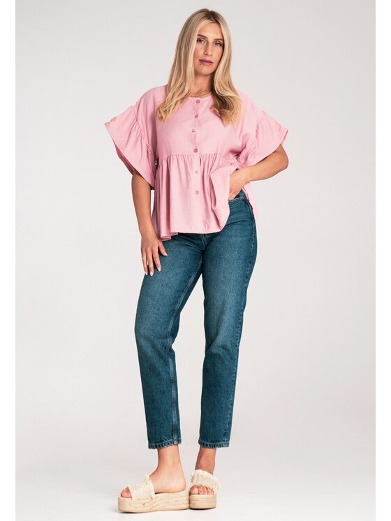 FIGL FIGL Bluzka M1211 Różowy Regular Fit