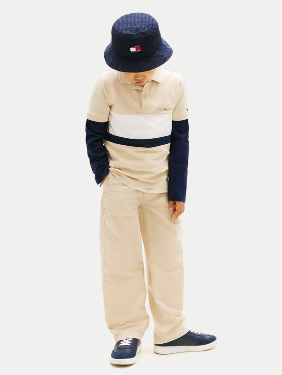 Tommy Hilfiger Tommy Hilfiger Тениска с яка и копчета KB0KB10383 Бежов Regular Fit