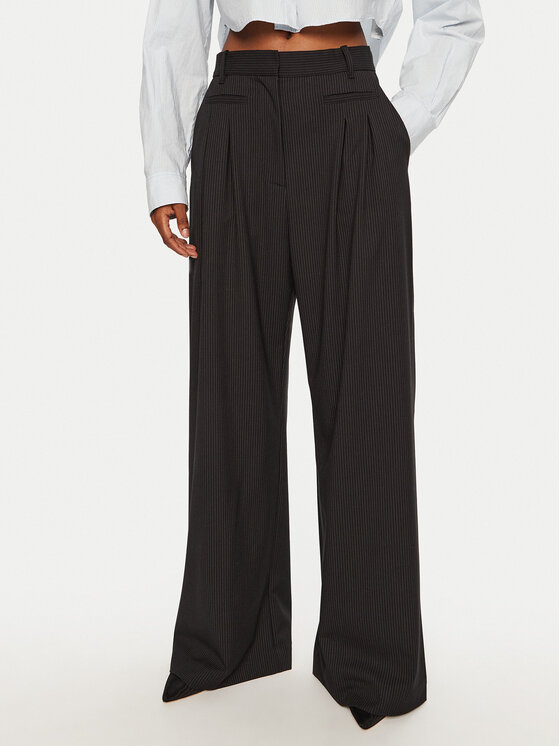 Munthe Pantaloni di tessuto 244141624412 Nero Regular Fit, taglia : 38
