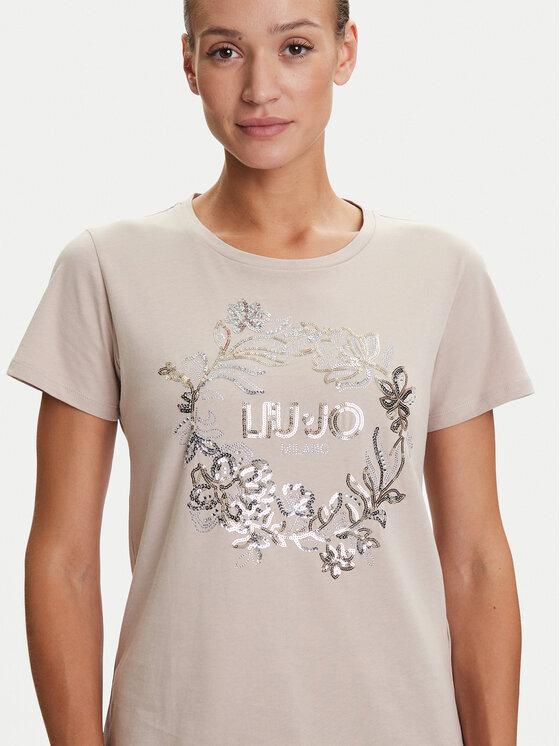 Liu Jo Sport Liu Jo Sport T-Shirt TF5162 JS923 Beżowy Regular Fit