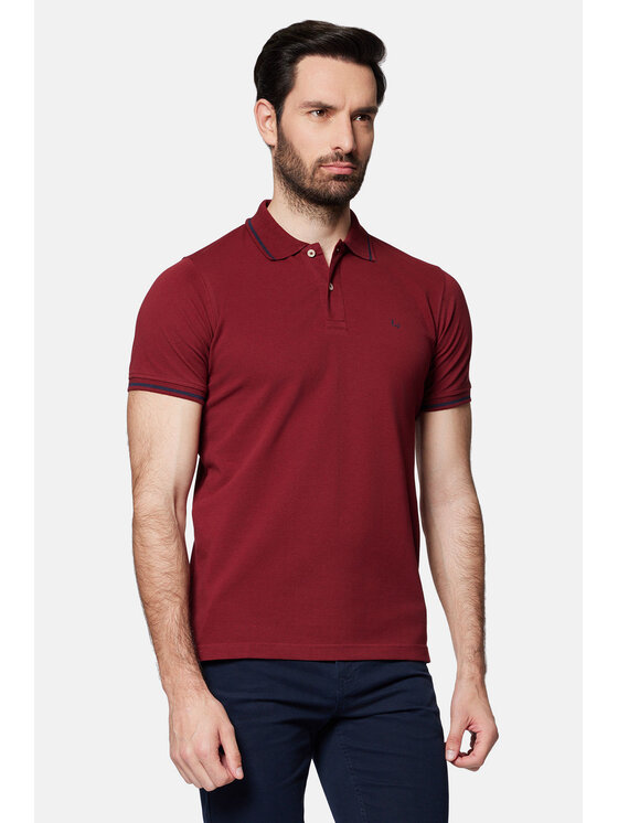 Lancerto Lancerto Polo Morty PO073124000019 Bordowy Regular Fit